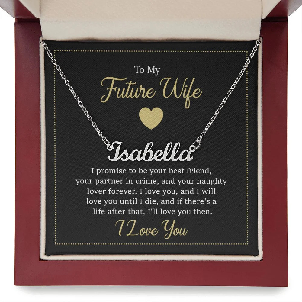 To My Future Wife I Promise Personalized Name Necklace Stainless Steel Custom Na